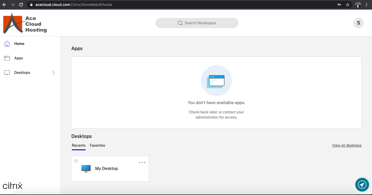 screenshot of Ace Cloud Hosting